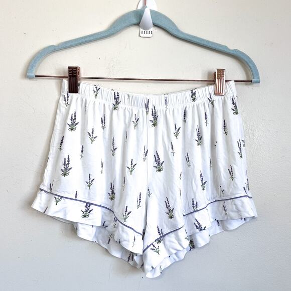 Kyte Baby Lavender Womens Shorts Pajama Set Size XS White Purple Bamboo Cozy - Picture 6 of 10